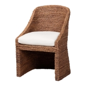bali & pari Brenton Seagrass Wrapped Dining Chair, Brown Wash